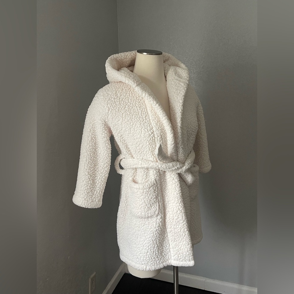 Pottery Barn Kids Cream Fleece Robe